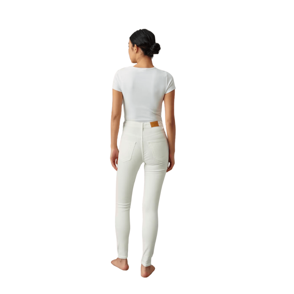 high waist superstretch white jeans with slim fit rrrv2
