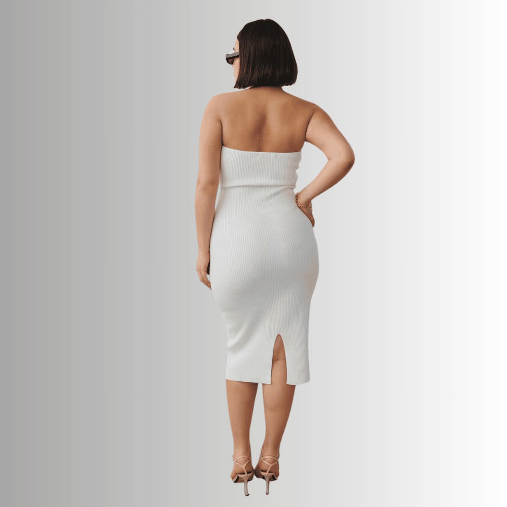 knitted dress with back slit