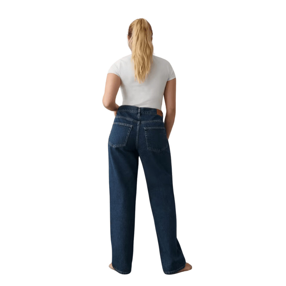 low waist blue boyfriend jeans with straight fit pep5f