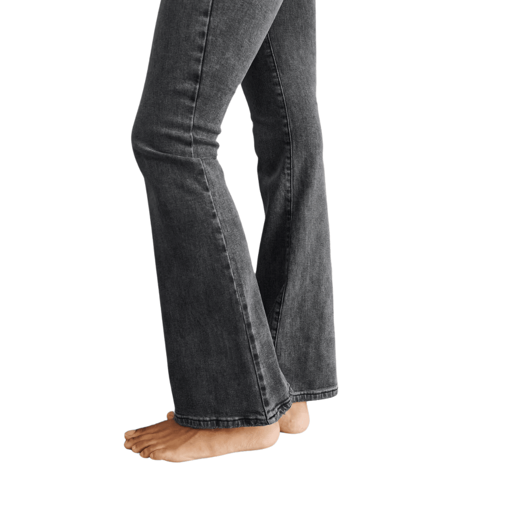 low waist grey boot cut jeans with flared legs nedsm