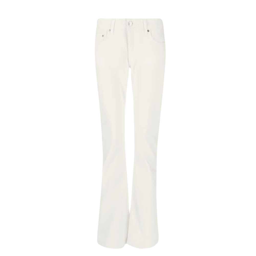 offwhite classic bootcut jeans with a stylish low waist design
