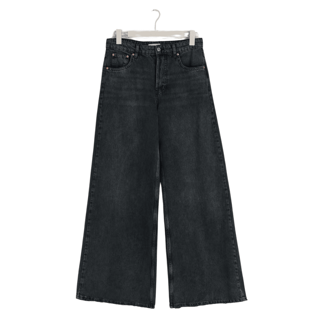relaxed fit wide leg denim jeans eo41h
