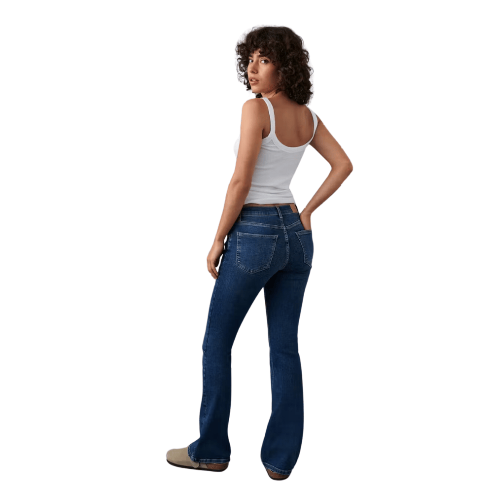 trendy bootcut jeans with a low rise waistline vzpll